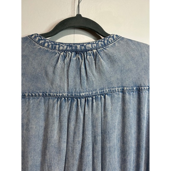 Time and Tru Women's Denim‎ Blue Chambray Shirt Dress Size Large Pockets - Picture 5 of 8